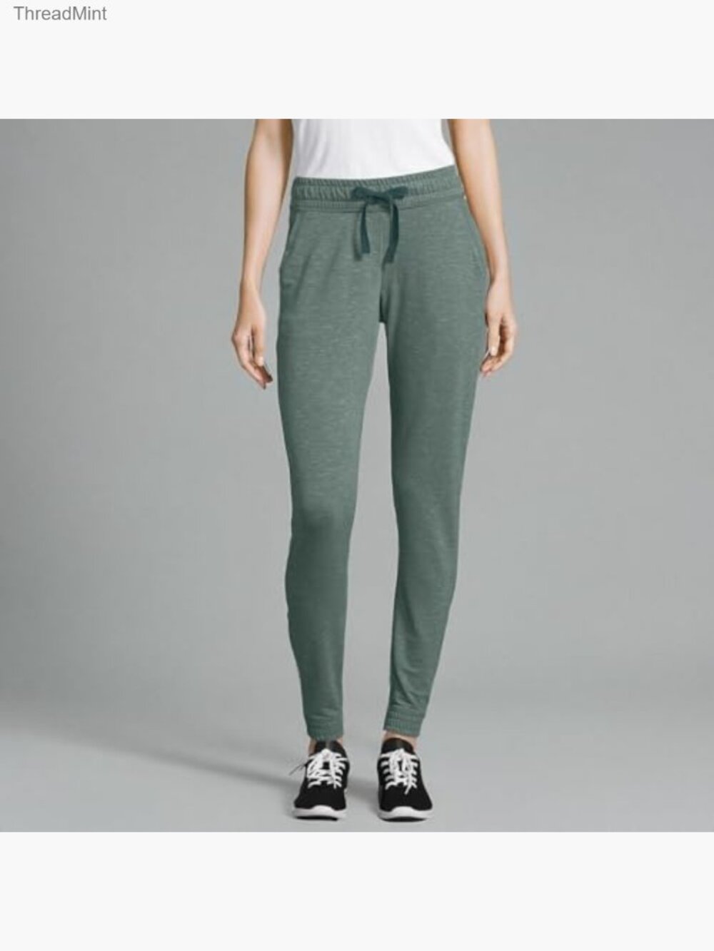 Tri-blend French Terry Jogger with Pockets, Mid Rise, Cuffed, Drawstring - Picture 4 of 4